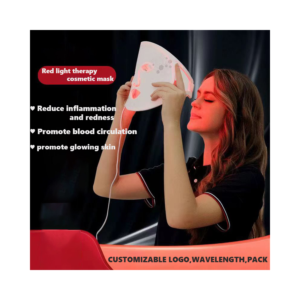 4 Colour LED Light Therapy Face Mask for Skin Rejuvenation, Flexible Silicone Mask with Red Light, Anti-Ageing & Acne Treatment for Home Use