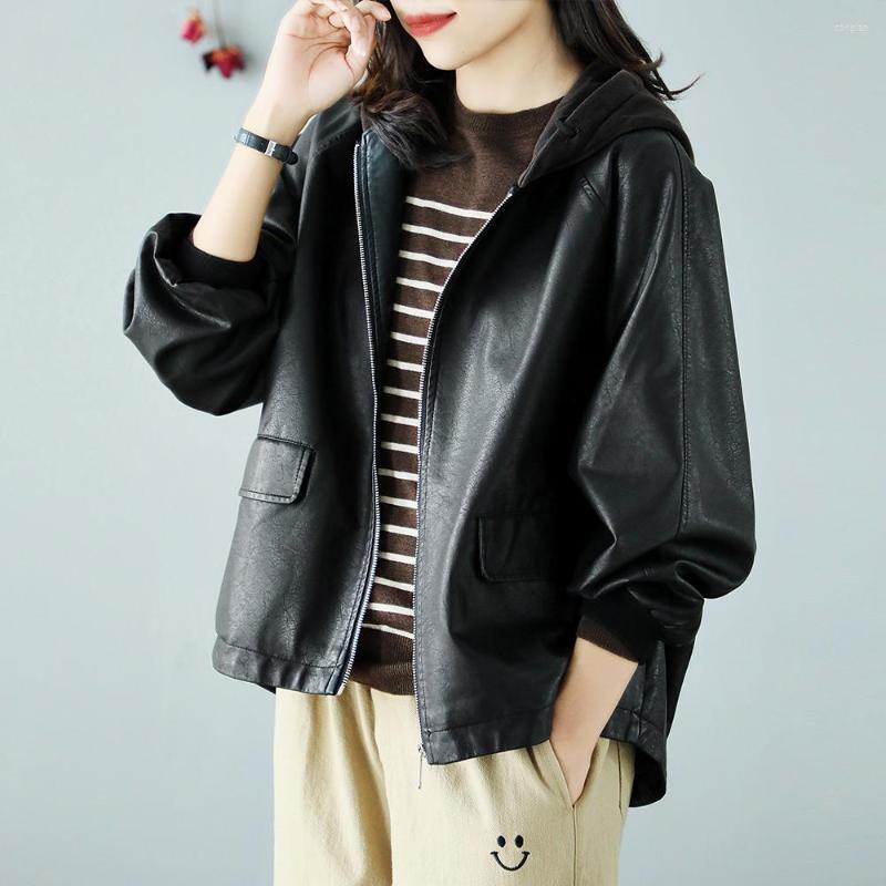 Women's Leather Women's Hooded Loose Coat Autumn Winter Korean Casual Pu Splicing Baseball Jacket Basic Sport Top
Women's Leather Women's Hooded Loose Coat Autumn Winter Korean Casual Pu Splicing Baseball Jacket Basic Sport Top