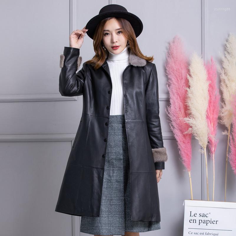 Women's Leather Winter Genuine Jacket Women Korean Long Real Collar Sheepskin Coat Female Duck Down Coats 733, Black
Women's Leather Winter Genuine Jacket Women Korean Long Real Collar Sheepskin Coat Female Duck Down Coats 733, Black