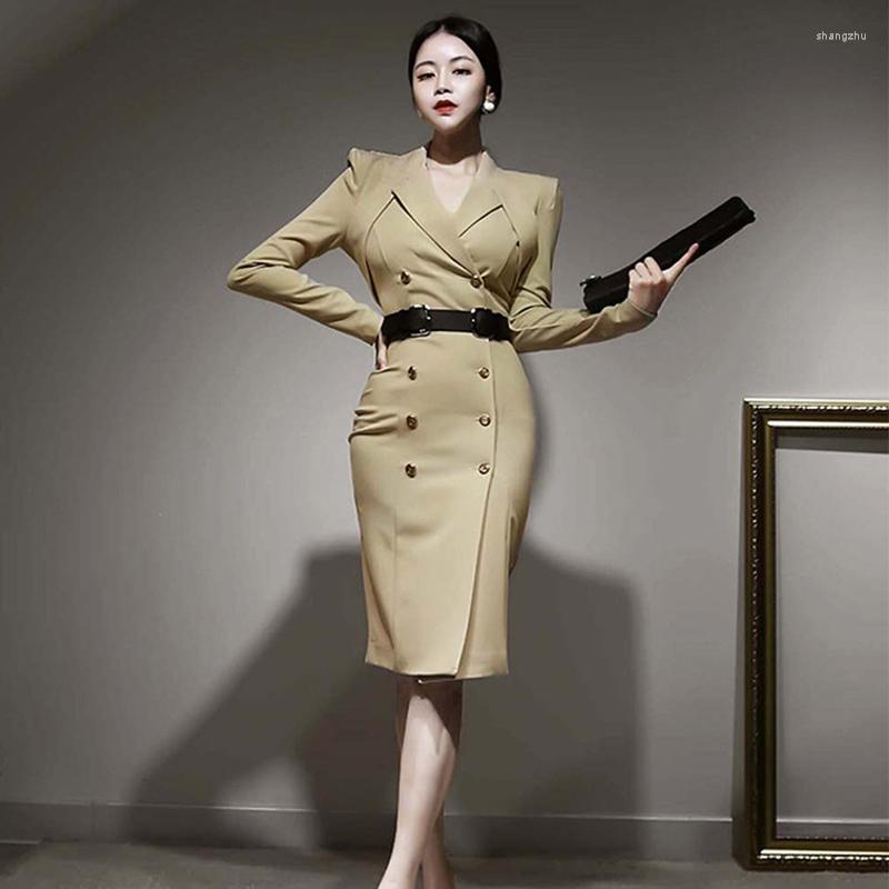 Casual Dresses Arrival Fashion Women Spring Autumn Bodycon Dress Ladies Temperament Notched Collar Double Breasted Slim Midi Pencil, Green
Casual Dresses Arrival Fashion Women Spring Autumn Bodycon Dress Ladies Temperament Notched Collar Double Breasted Slim Midi Pencil, Green