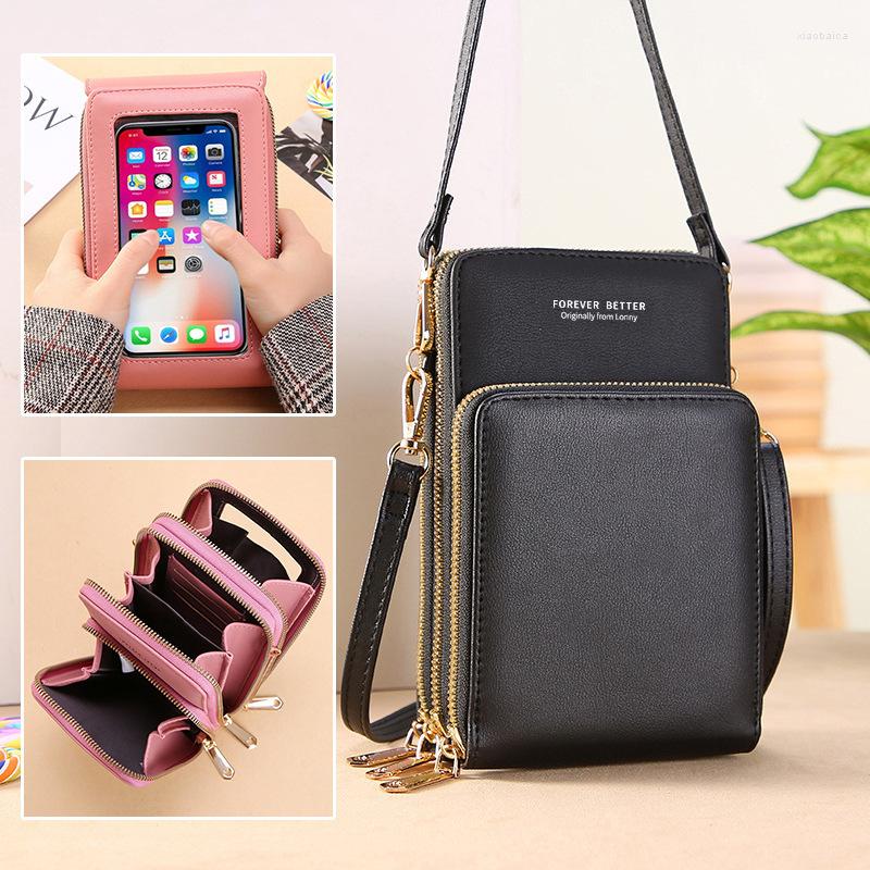 Evening Bags Touch-screen Phone Bag 2022 PU Shoulder Large-capacity Multi-function Mobile Vertical Zipper Wallets, Black
Evening Bags Touch-screen Phone Bag 2022 PU Shoulder Large-capacity Multi-function Mobile Vertical Zipper Wallets, Black