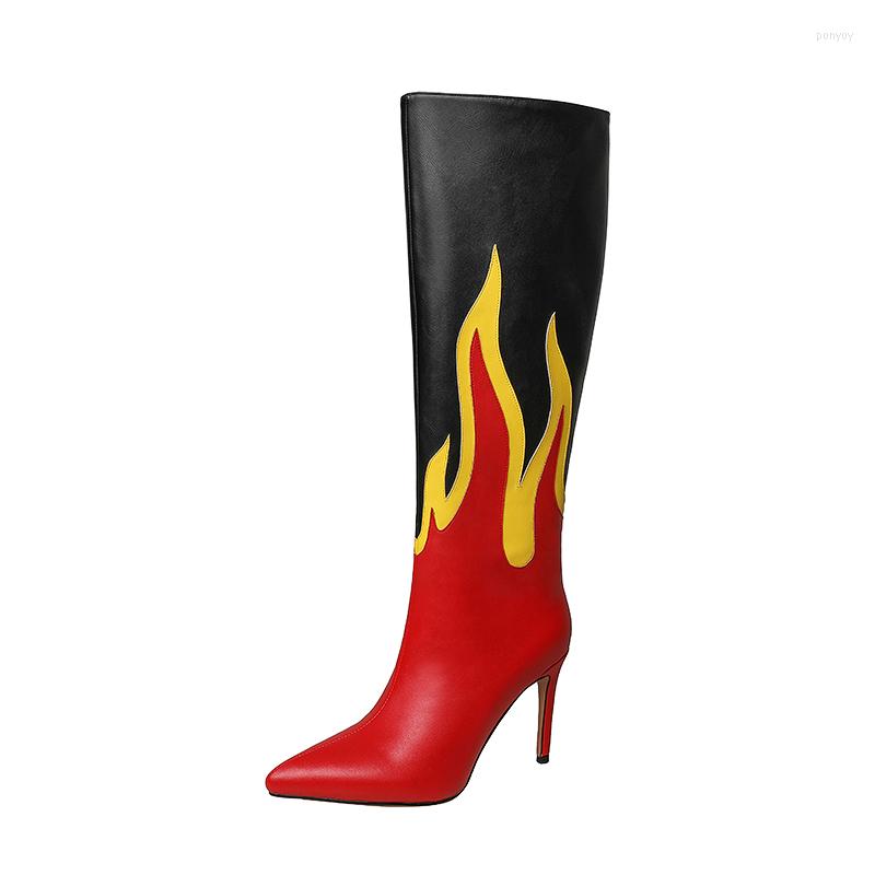 Boots Autumn Pointed Thin Heel Sleeve Flame Color Matching Knee High For Women, Black
Boots Autumn Pointed Thin Heel Sleeve Flame Color Matching Knee High For Women, Black