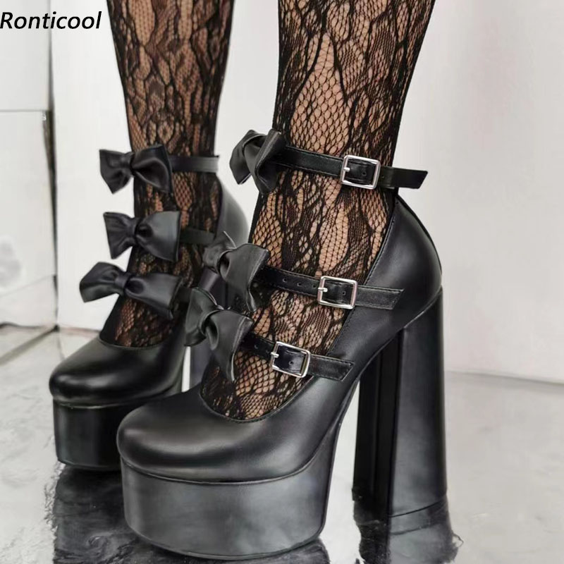 Ronticool New Women Platform Pumps Butterfly Knot Chunky Heels Round Toe Classic Black Party Shoes Women US Plus Size 5-15, Sky blue
Ronticool New Women Platform Pumps Butterfly Knot Chunky Heels Round Toe Classic Black Party Shoes Women US Plus Size 5-15, Sky blue