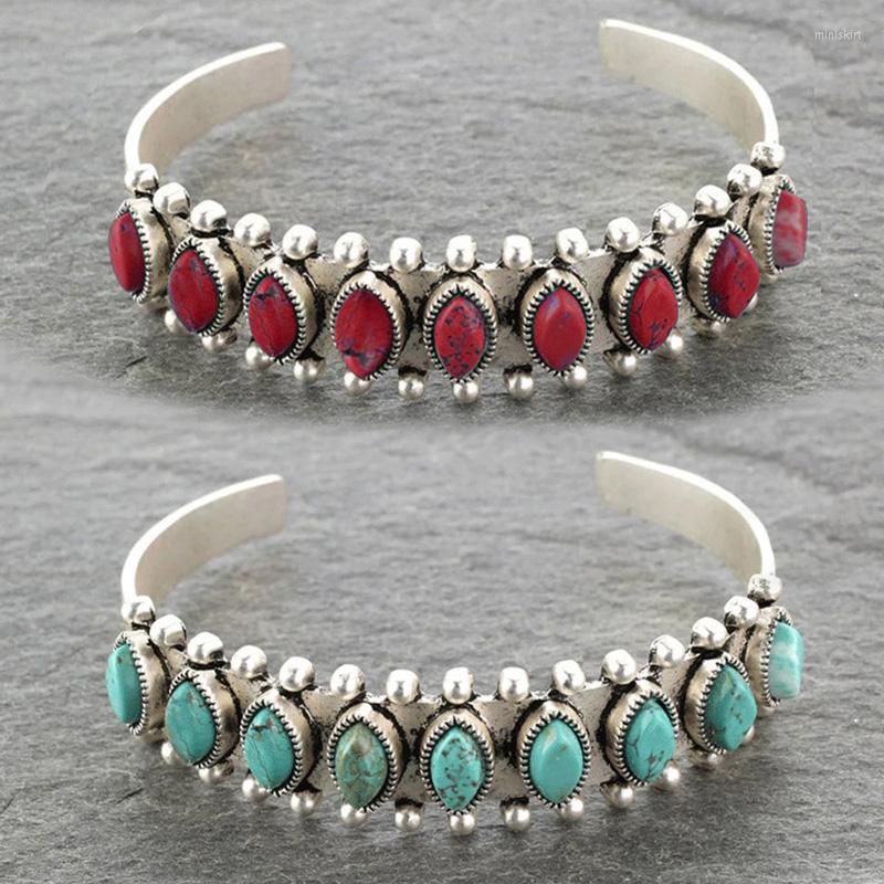 Bangle Antique Silver Color Metal Bracelets Jewelry Fashion Boho Design Inlay Red Stone Adjustable Open Cuff For Women Men
Bangle Antique Silver Color Metal Bracelets Jewelry Fashion Boho Design Inlay Red Stone Adjustable Open Cuff For Women Men