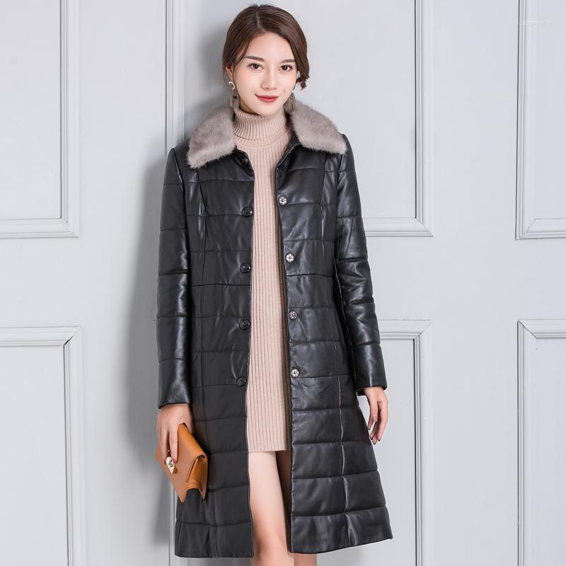 Women's Leather Real Collar Genuine Duck Down Jacket Women Korean Long Sheepskin Coat Female Jackets Hiver 22, Black
Women's Leather Real Collar Genuine Duck Down Jacket Women Korean Long Sheepskin Coat Female Jackets Hiver 22, Black