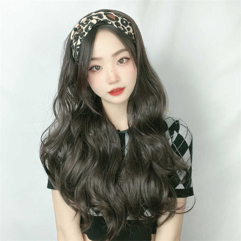 Women's Hair Wigs Lace Synthetic Black Scarf Women's Long Curly Hair Wig Chemical Fiber Headband, Black hair with long curls
Women's Hair Wigs Lace Synthetic Black Scarf Women's Long Curly Hair Wig Chemical Fiber Headband, Black hair with long curls