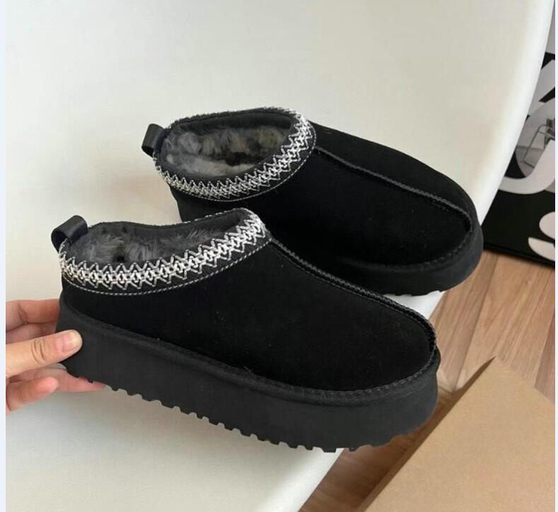 Australia Woman Snow Boot Designer Real Leather Lazy Fur Boots Thick Bottom Winter Platforms Shoes Slip-on Warm Booties