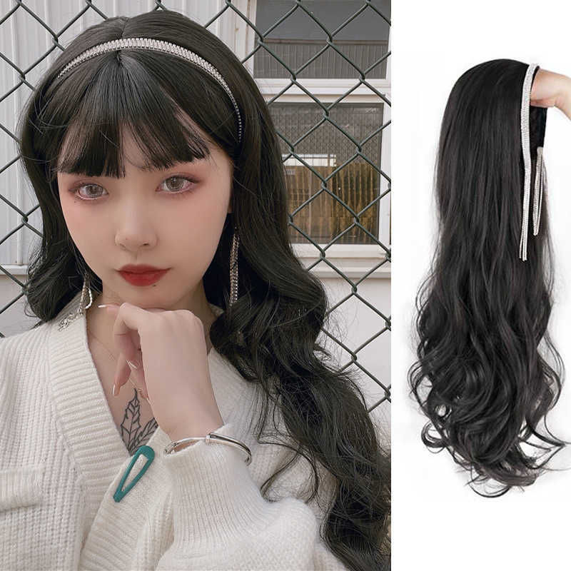 Women's Hair Wigs Lace Synthetic Hoop Wig Female U-shaped Detachable Net Red Long Curly Hair Chemical Fiber Half Head Cover, Black
Women's Hair Wigs Lace Synthetic Hoop Wig Female U-shaped Detachable Net Red Long Curly Hair Chemical Fiber Half Head Cover, Black