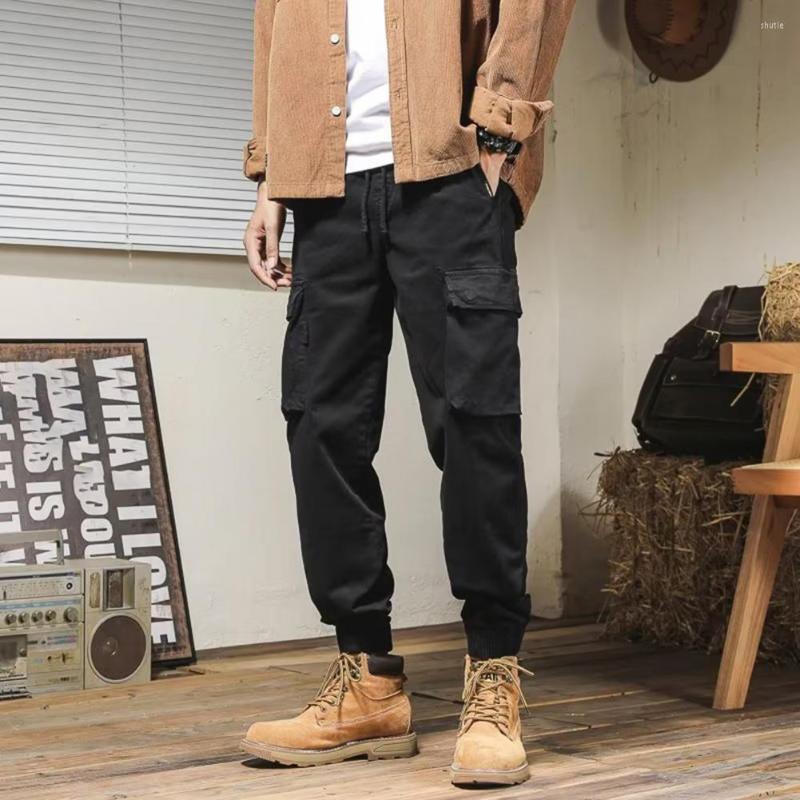 Men's Pants Autumn Men Cargo Solid Color Multi Pockets Elastic Waist Drawstring Loose Streetwear Bottoms Ankle Tied Trousers, Black
Men's Pants Autumn Men Cargo Solid Color Multi Pockets Elastic Waist Drawstring Loose Streetwear Bottoms Ankle Tied Trousers, Black