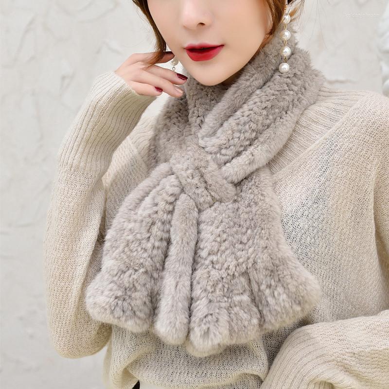 Scarves Warm Soft Luxury Real Scarf Knitted Brand Muffler For Winter Women
