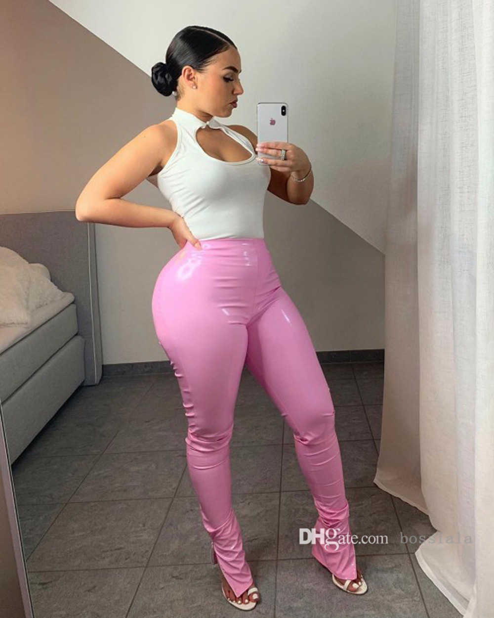 Designer Womens PU Leather Pants New High Waist Elastic Capris Sexy Slim Fit Split Leg Trousers, Orange
Designer Womens PU Leather Pants New High Waist Elastic Capris Sexy Slim Fit Split Leg Trousers, Orange
