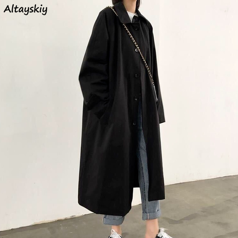 Women' Trench Coats Black Trench Women Long Coat Fashion Windbreaker Allmatch Spring Outwear Vintage Streetwear Womens Clothing Harajuku Korean Ins 221111
Women' Trench Coats Black Trench Women Long Coat Fashion Windbreaker Allmatch Spring Outwear Vintage Streetwear Womens Clothing Harajuku Korean Ins 221111