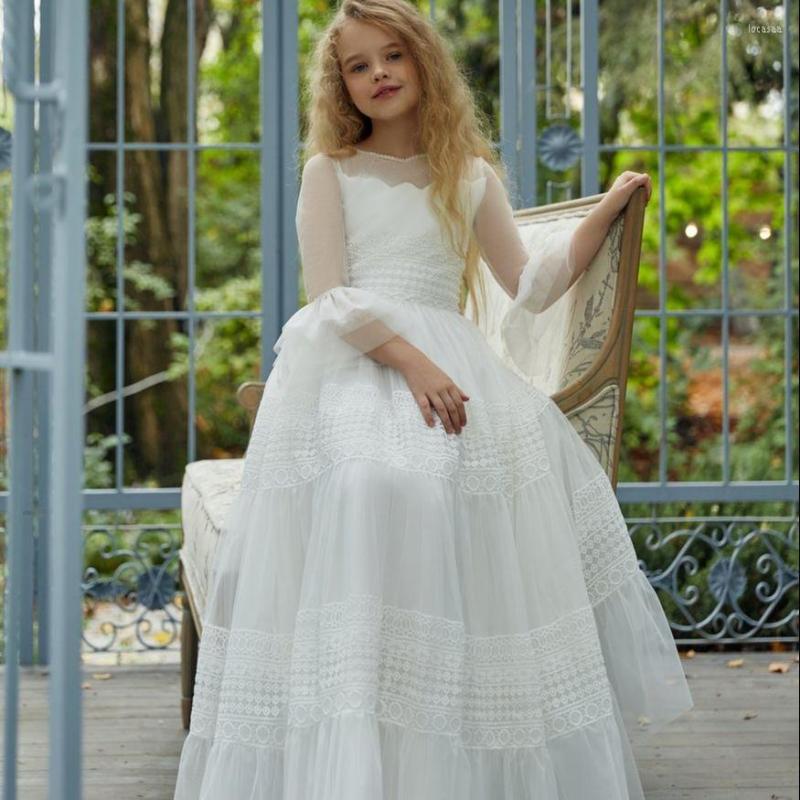 Girl Dresses 2022 Little Princess Flower For Wedding Jewel Neck Lace Toddler Pageant Gowns Elegant First Communion Dress, Beige 
Girl Dresses 2022 Little Princess Flower For Wedding Jewel Neck Lace Toddler Pageant Gowns Elegant First Communion Dress, Beige
