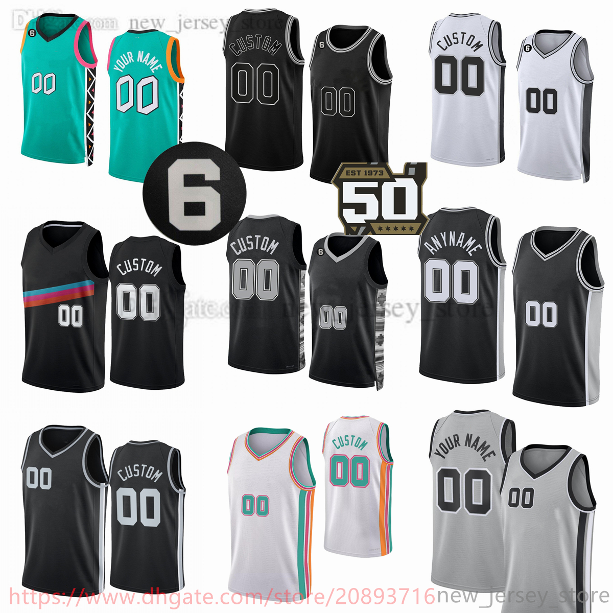 50th Anniversary 2022-23 New Printed Basketball Jerseys Custom 7 Josh Richardson 25 Jakob Poeltl 23 Zach Collins 28 Charles Bassey 26 Dominick Barlow 55 Hall 6 Patch, Printed (with team logo)
50th Anniversary 2022-23 New Printed Basketball Jerseys Custom 7 Josh Richardson 25 Jakob Poeltl 23 Zach Collins 28 Charles Bassey 26 Dominick Barlow 55 Hall 6 Patch, Printed (with team logo)