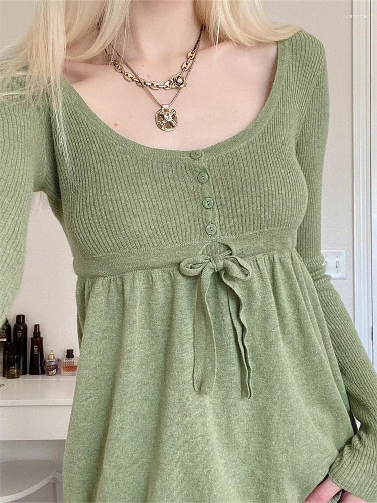 Women' Blouses Women Solid Color Knitted Tops Autumn Sweater Long Sleeve U Neck Buttons Tie-Up Casual Blouse Shirts Y2K Streetwear, Green
Women' Blouses Women Solid Color Knitted Tops Autumn Sweater Long Sleeve U Neck Buttons Tie-Up Casual Blouse Shirts Y2K Streetwear, Green