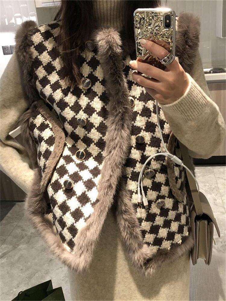 Women's Vests Women Autumn Winter Plaid Woolen Fur Vests Retro Houndstooth Waistcoat 221114, Black
Women's Vests Women Autumn Winter Plaid Woolen Fur Vests Retro Houndstooth Waistcoat 221114, Black