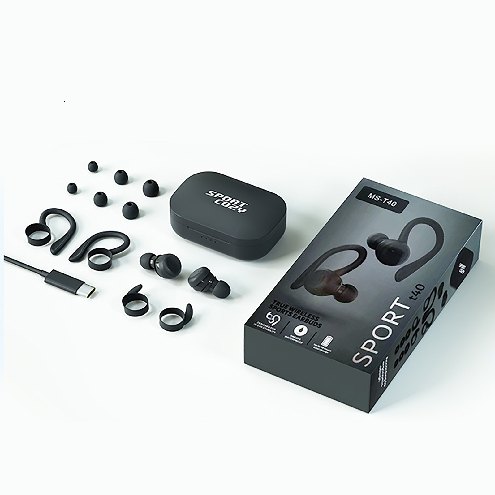 Cell Phone Earphones In Ear Wireless Earbuds Over Ear Buds With Earhooks Earbud Sports Headset IPX6 Waterproof Smart Touch Control Noise 221114