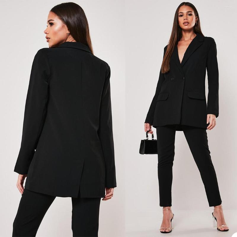 Women's Two Piece Pants Elegant Fashion Women Suits Custom Made Peaked Lapel Slim Fit Double Breasted Blazer Streetwear Office Lady Casual, Black 
Women's Two Piece Pants Elegant Fashion Women Suits Custom Made Peaked Lapel Slim Fit Double Breasted Blazer Streetwear Office Lady Casual, Black
