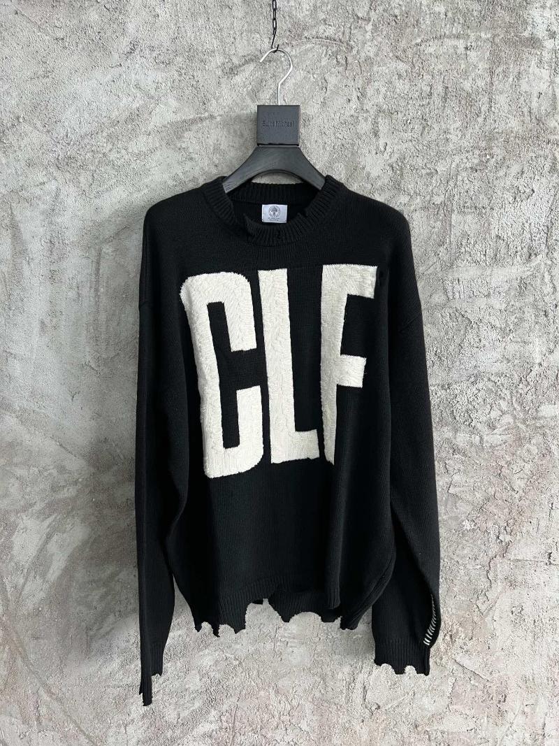 Men' Sweaters Men Embroidery CLF Round Neck Distressed Ripped Black Sweater Oversize Fit, Picture shown
Men' Sweaters Men Embroidery CLF Round Neck Distressed Ripped Black Sweater Oversize Fit, Picture shown