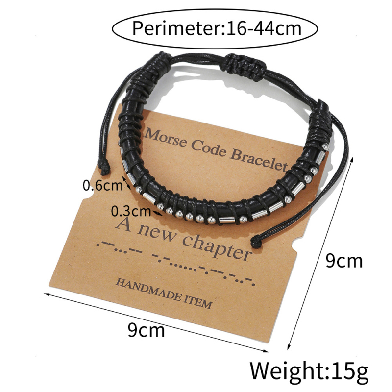Never Give Up Morse Code Charm Bracelets Braided Couple Bracelet for Lovers Gift