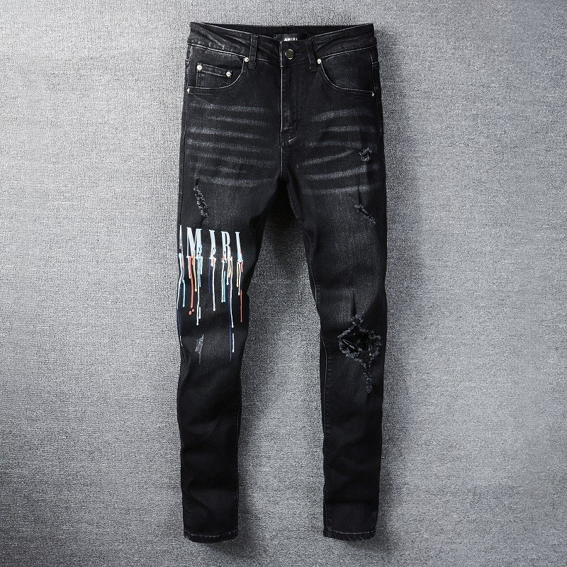 Fashion Brand Mens Jeans Pencil Pants AMR Black Trousers Streetwear Zipper Pocket Striped Patch Hole Jean For Men Stretch Slim Feet
Fashion Brand Mens Jeans Pencil Pants AMR Black Trousers Streetwear Zipper Pocket Striped Patch Hole Jean For Men Stretch Slim Feet