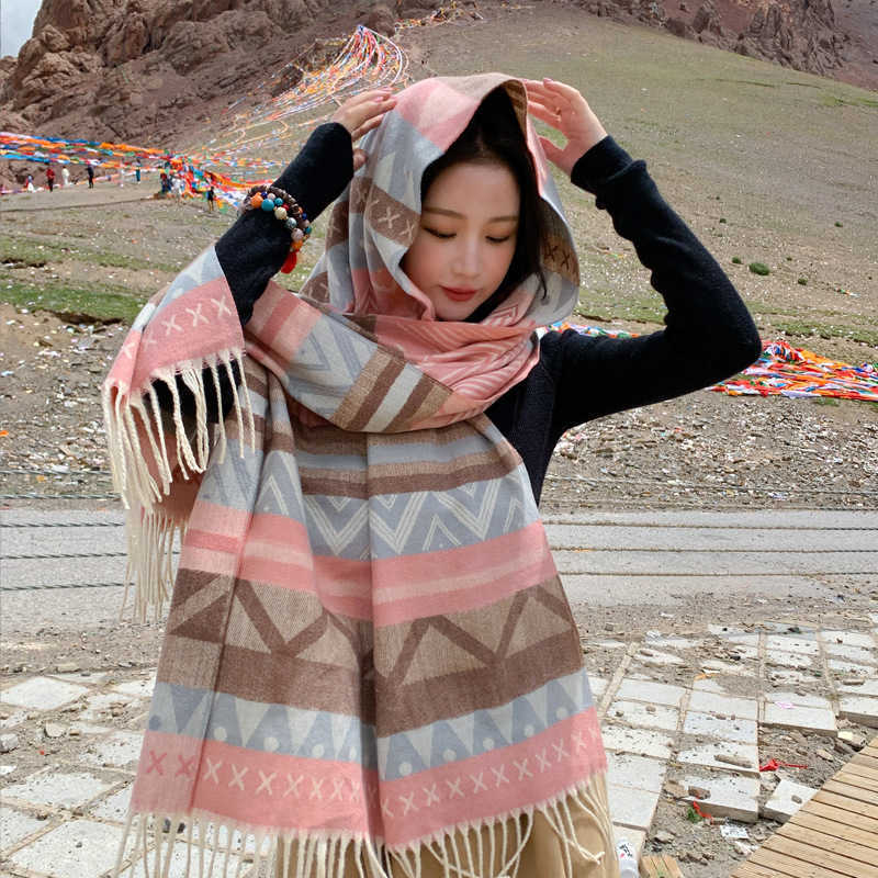 2022 Korean Autumn and Winter Scarf Womens imitation cashmere stripe dualpurpose shawl fashionable and versatile winter warm scarf
2022 Korean Autumn and Winter Scarf Womens imitation cashmere stripe dualpurpose shawl fashionable and versatile winter warm scarf