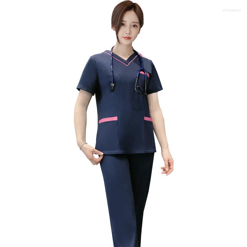 Women' Two Piece Pants Hosptal Worker Wear Women Uniform V-Neck Scrub Suits Blue Suit Stylish Design, Navy blue
Women' Two Piece Pants Hosptal Worker Wear Women Uniform V-Neck Scrub Suits Blue Suit Stylish Design, Navy blue