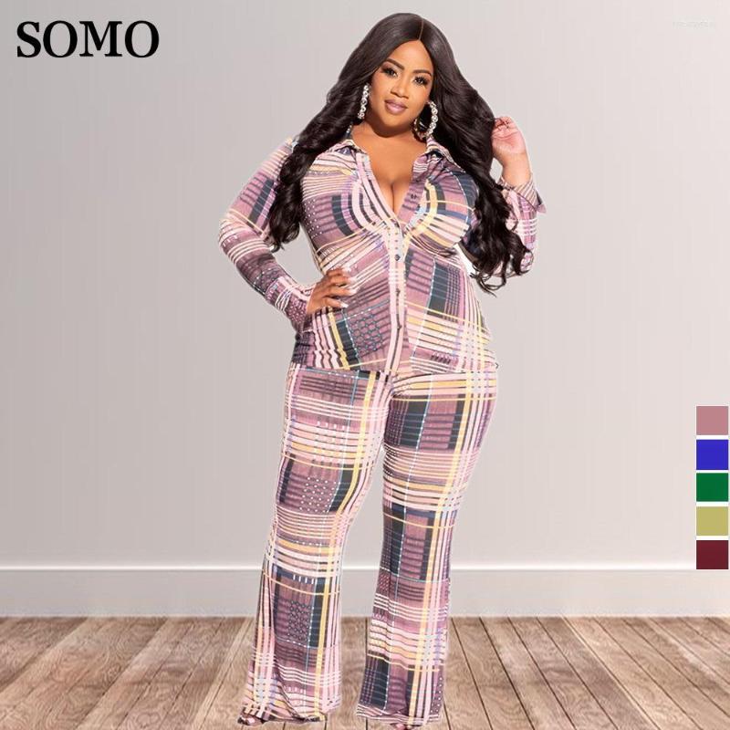 Tracksuits SOMO 2022 Streetwear Fashion Plaid Printed Women Outfits Long Sleeve Shirt Two Piece Pants Set Plus Size Wholesale Drop, Blue
Tracksuits SOMO 2022 Streetwear Fashion Plaid Printed Women Outfits Long Sleeve Shirt Two Piece Pants Set Plus Size Wholesale Drop, Blue