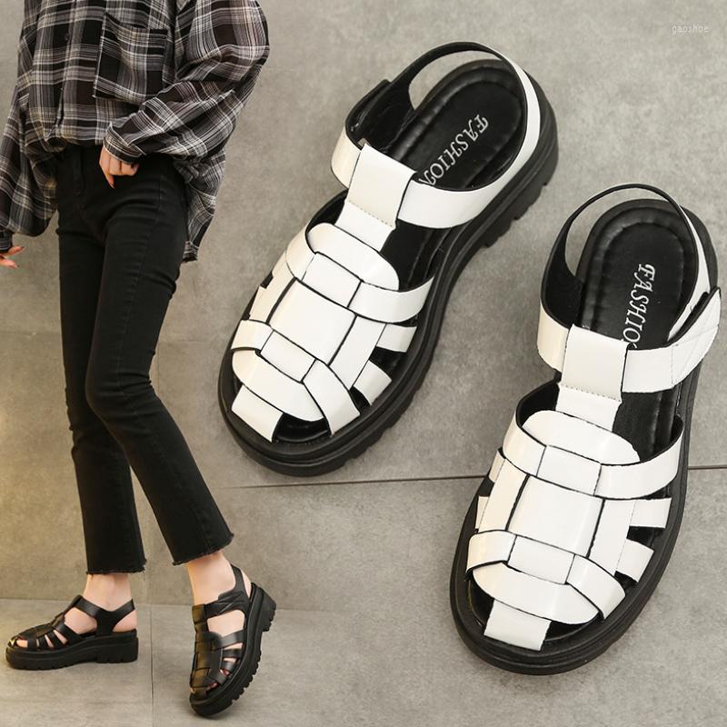 Sandals Rome Large Size Summer Round Head Thick Sole Braided Slipper Middle Heel Outdoor Shoes Calcados Femininos, White
Sandals Rome Large Size Summer Round Head Thick Sole Braided Slipper Middle Heel Outdoor Shoes Calcados Femininos, White
