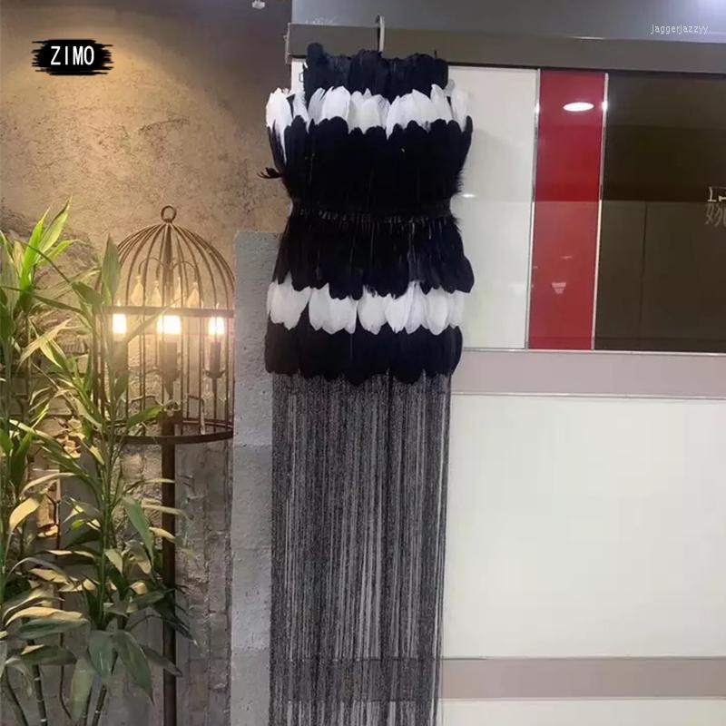 Casual Dresses Fashion Celebrity Feather Strapless Black Sexy Long Tassel Dress Evening Party Birthday Wedding For Women Designer Runway
Casual Dresses Fashion Celebrity Feather Strapless Black Sexy Long Tassel Dress Evening Party Birthday Wedding For Women Designer Runway