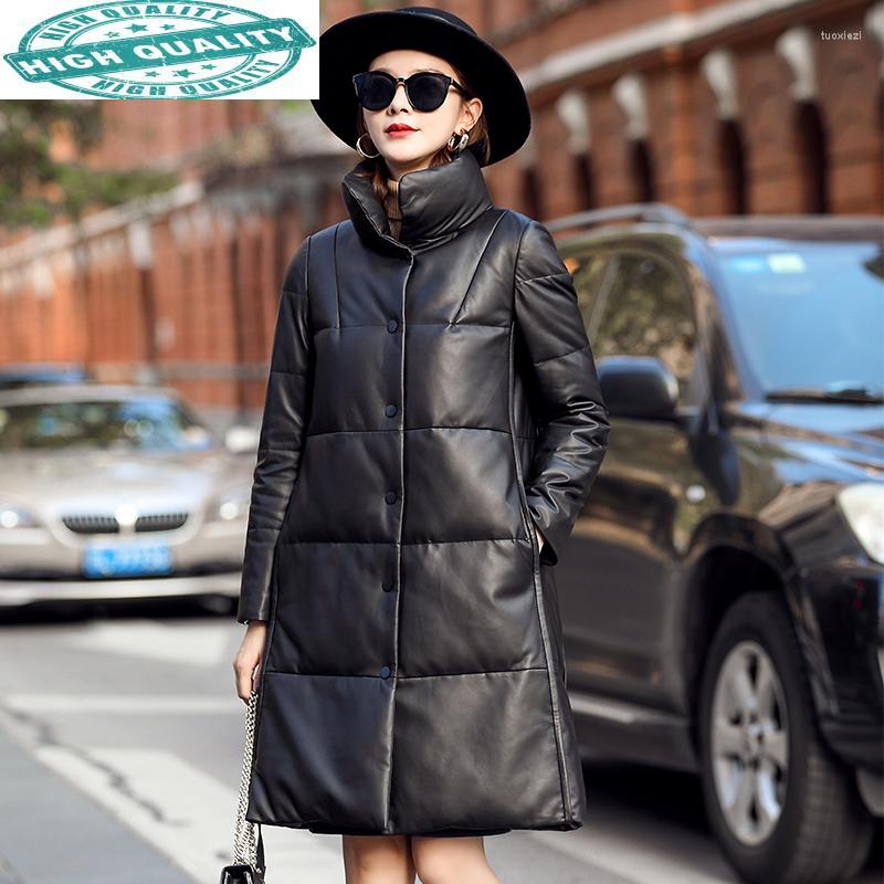 Women' Leather Genuine Winter Down Jacket Women Real Sheepskin Coat White Duck Long Jackets MFQY2022, Black
Women' Leather Genuine Winter Down Jacket Women Real Sheepskin Coat White Duck Long Jackets MFQY2022, Black