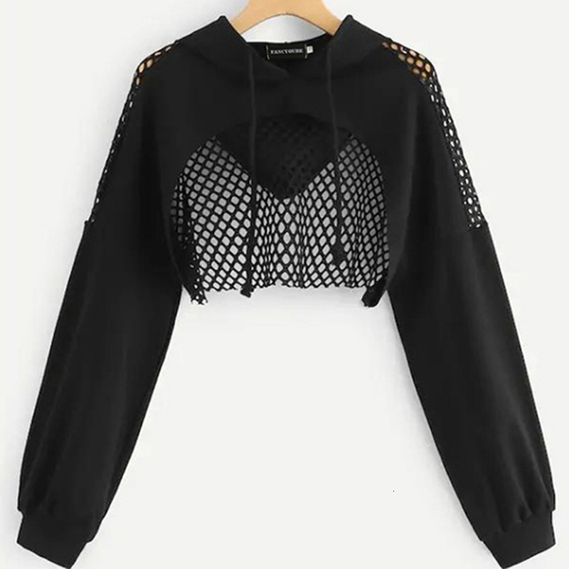 Women' Hoodies Sweatshirts Sweatshirt Ultra Short Mesh Splice pullover Gothic Women Long Sleeve Lumbar Sexy Top Street Wear 221114, Black
Women' Hoodies Sweatshirts Sweatshirt Ultra Short Mesh Splice pullover Gothic Women Long Sleeve Lumbar Sexy Top Street Wear 221114, Black