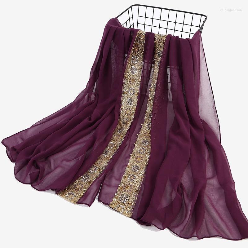 Scarves H1271 High Quality Big Size Bubble Chiffon Muslim Long Scarf With Lace Embroidery And Gold Beads Can Choose Colors
Scarves H1271 High Quality Big Size Bubble Chiffon Muslim Long Scarf With Lace Embroidery And Gold Beads Can Choose Colors