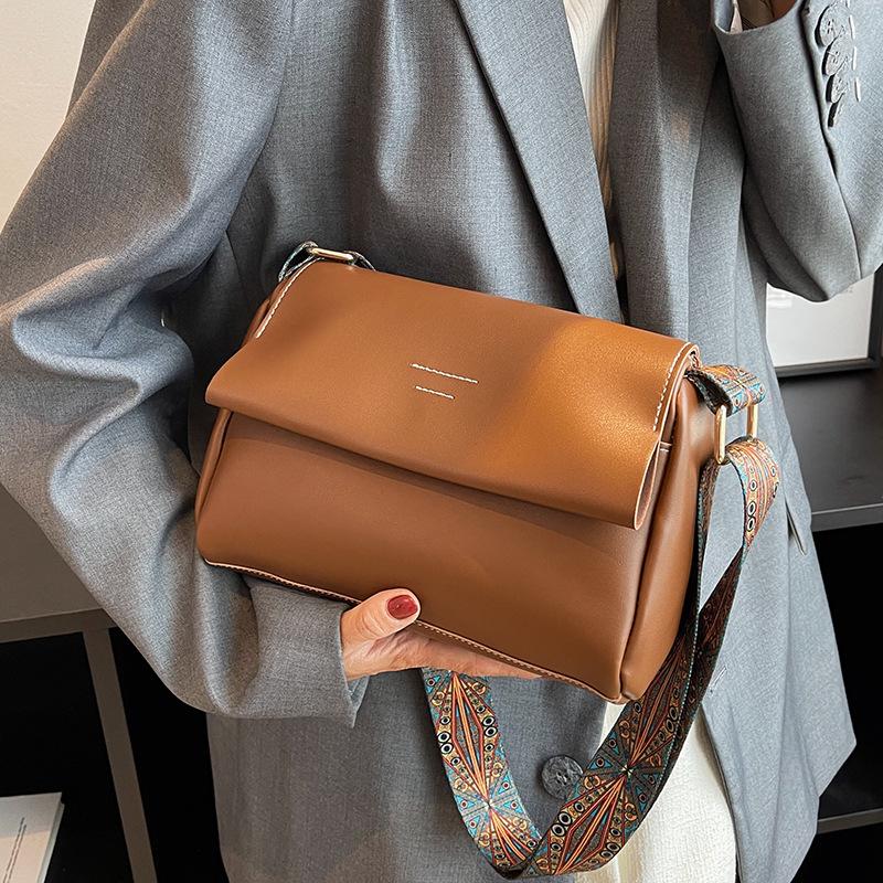 Shoulder Bags Luxury Fashion Crossbody Bag Wide Messenger Women Purse And Handbags, Black