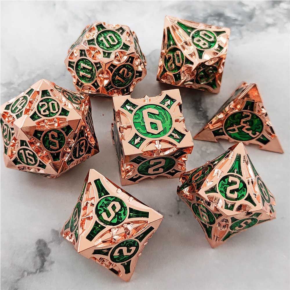 Outdoor Games Activities 7Pcs Set Metal Material Solid Polyhedral Dice Set Party Table Dices Accessory For D d DND D6 D8 D10 D12 D20 221114
Outdoor Games Activities 7Pcs Set Metal Material Solid Polyhedral Dice Set Party Table Dices Accessory For D d DND D6 D8 D10 D12 D20 221114