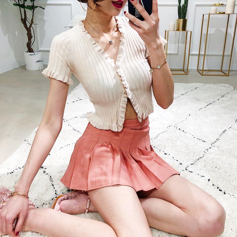 Women' T Shirts Women Summer Harajuku Knitted Short Sleeve Ruffles Crop Top Sexy Street Wear T-shirt Femme Black Funny Shirt Cute Tees, Khaki
Women' T Shirts Women Summer Harajuku Knitted Short Sleeve Ruffles Crop Top Sexy Street Wear T-shirt Femme Black Funny Shirt Cute Tees, Khaki