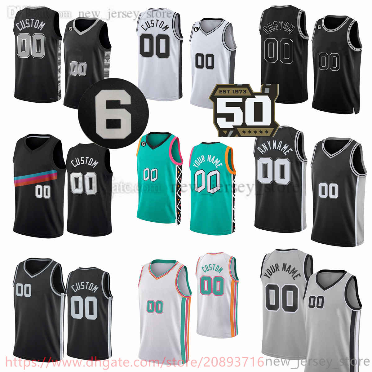 50th Anniversary 22-23 New Printed Basketball Jerseys Custom 35 Romeo Langford 3 Keldon Johnson 33 Tre Jones 31 Keita Bates-Diop 28 Charles Bassey 26 Barlow 6 patch, Printed + 6 patch (with team logo)
50th Anniversary 22-23 New Printed Basketball Jerseys Custom 35 Romeo Langford 3 Keldon Johnson 33 Tre Jones 31 Keita Bates-Diop 28 Charles Bassey 26 Barlow 6 patch, Printed + 6 patch (with team logo)