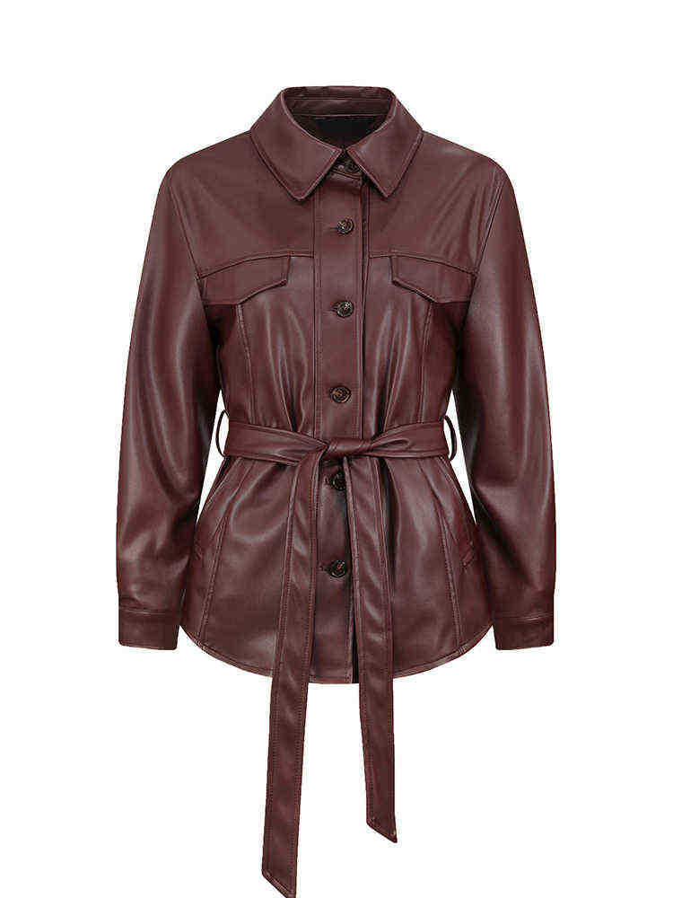 Ftlzz Spring Autumn Women Single Breasted Pu Faux Soft Leather Jacket With Belt Streetwear Female Loose Wine Red Jacket Runaway J220727
Ftlzz Spring Autumn Women Single Breasted Pu Faux Soft Leather Jacket With Belt Streetwear Female Loose Wine Red Jacket Runaway J220727