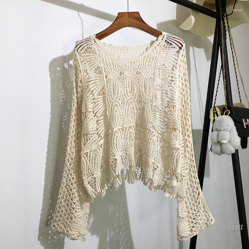 Women's Sweaters Loose Sweater Woman Summer Knitted Sun Protective Top Pullover Korean Style Crocheted Hollow Out Knitwear Outerwear Office, White
Women's Sweaters Loose Sweater Woman Summer Knitted Sun Protective Top Pullover Korean Style Crocheted Hollow Out Knitwear Outerwear Office, White