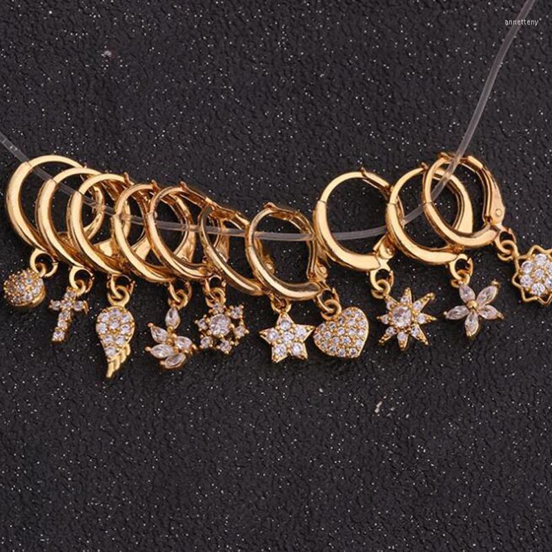 Hoop Earrings 1 Piece Small Earring Women CZ Heart Star Flower Cross Wing Sunflower Geometric Hoops Gold Silver Color Jewelry Earing
Hoop Earrings 1 Piece Small Earring Women CZ Heart Star Flower Cross Wing Sunflower Geometric Hoops Gold Silver Color Jewelry Earing