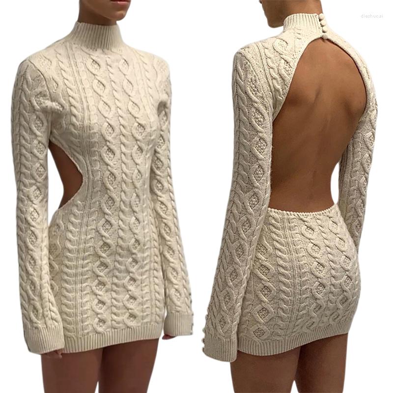 Casual Dresses IMCUTE 2022 Women' Autumn Winter Sweater Dress Solid Color Turtleneck Hollow Open Back Long Sleeve Skinny Knit Pullover, Creamy-white
Casual Dresses IMCUTE 2022 Women' Autumn Winter Sweater Dress Solid Color Turtleneck Hollow Open Back Long Sleeve Skinny Knit Pullover, Creamy-white