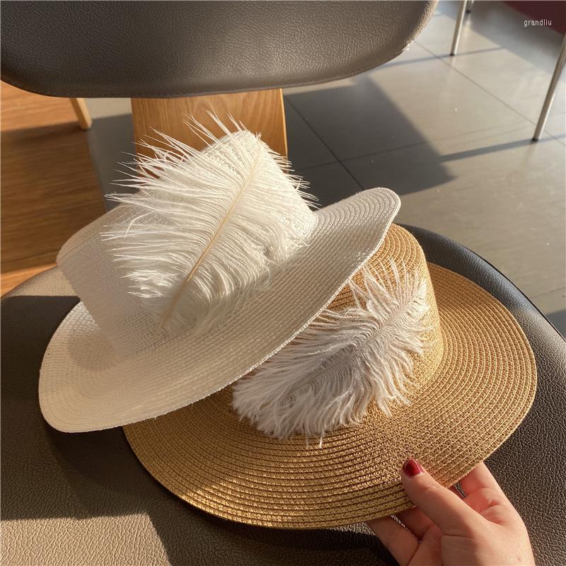 Berets Summer Handmade Fine Fairy Feather Design Frenc Elegant Style Lady Fedoras Cap Women Leisure Panama Jazz Hat Gorros, White 
Berets Summer Handmade Fine Fairy Feather Design Frenc Elegant Style Lady Fedoras Cap Women Leisure Panama Jazz Hat Gorros, White