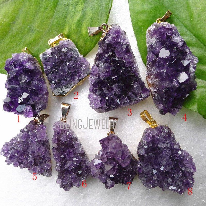 Pendant Necklaces PM12209 Freeform Amethyst Cluster Druzy Druzzy Drussy Gold Or Silver Dipped Raw Stone
Pendant Necklaces PM12209 Freeform Amethyst Cluster Druzy Druzzy Drussy Gold Or Silver Dipped Raw Stone