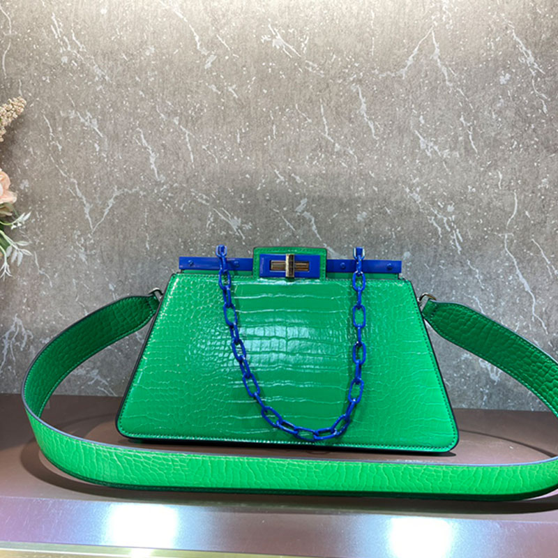 Alligator Crossbody Bag Fashion Leather Shoulder Bags Women Square Handbags Purse Silver Hardware Chain Twist Buckle Removable Inner Bag Interior Slot Pocket
Alligator Crossbody Bag Fashion Leather Shoulder Bags Women Square Handbags Purse Silver Hardware Chain Twist Buckle Removable Inner Bag Interior Slot Pocket