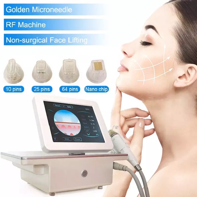 Portable RF Microneedling Machine for Wrinkle Reduction & Skin Tightening, Fractional RF Microneedle for Acne Scars & Stretch Marks Removal