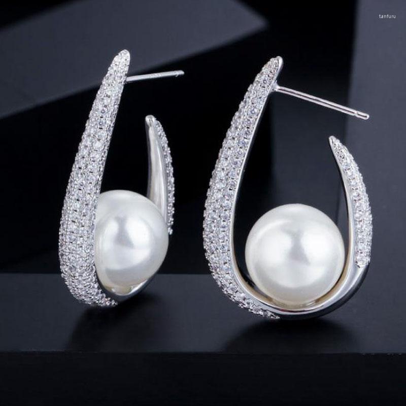 Dangle Earrings LYCOON Fashion 2022 Woman Full Mirco White Cubic Zirconia Setting With Round Pearl Eardrop Trendy Wedding Hoop Earring
Dangle Earrings LYCOON Fashion 2022 Woman Full Mirco White Cubic Zirconia Setting With Round Pearl Eardrop Trendy Wedding Hoop Earring