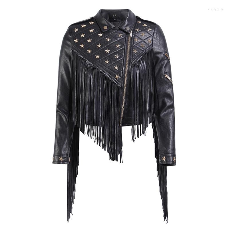 Women' Leather Tide Brand Fringed Short Women Long Sleeve Spring Autumn Personality Street Wind Handsome Locomotive Coat, Black
Women' Leather Tide Brand Fringed Short Women Long Sleeve Spring Autumn Personality Street Wind Handsome Locomotive Coat, Black