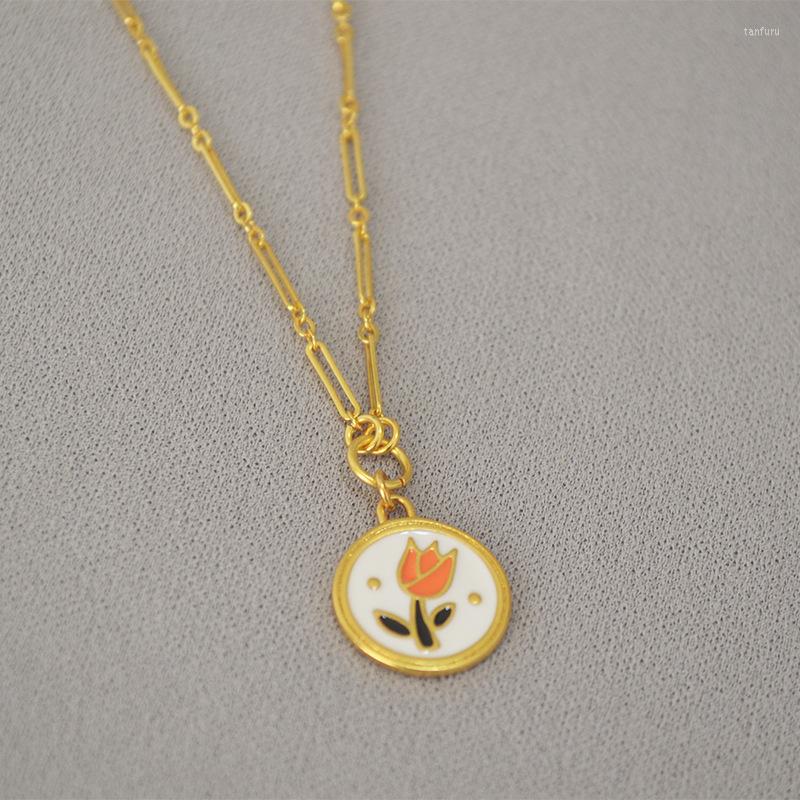 Pendant Necklaces Female Necklace Enamel Tulip Flowers Aesthetic Vintage 2022 Golden Fashion Jewelry Women's Neck Chain Gift Accessories
Pendant Necklaces Female Necklace Enamel Tulip Flowers Aesthetic Vintage 2022 Golden Fashion Jewelry Women's Neck Chain Gift Accessories