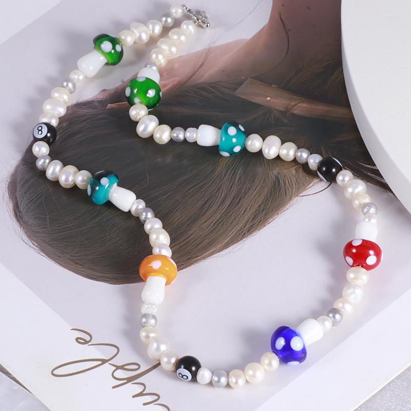 Choker European And American Color Candy Lovely Sweet Mushroom Black Beads Freshwater Pearl Necklace
Choker European And American Color Candy Lovely Sweet Mushroom Black Beads Freshwater Pearl Necklace