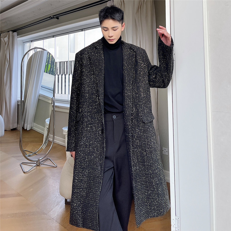 Men's Wool Blends Irregular Design Men's Wool Blends Overcoat Single Breasted Black White Spring Autumn Outwear Bright Silk E59 221014
Men's Wool Blends Irregular Design Men's Wool Blends Overcoat Single Breasted Black White Spring Autumn Outwear Bright Silk E59 221014